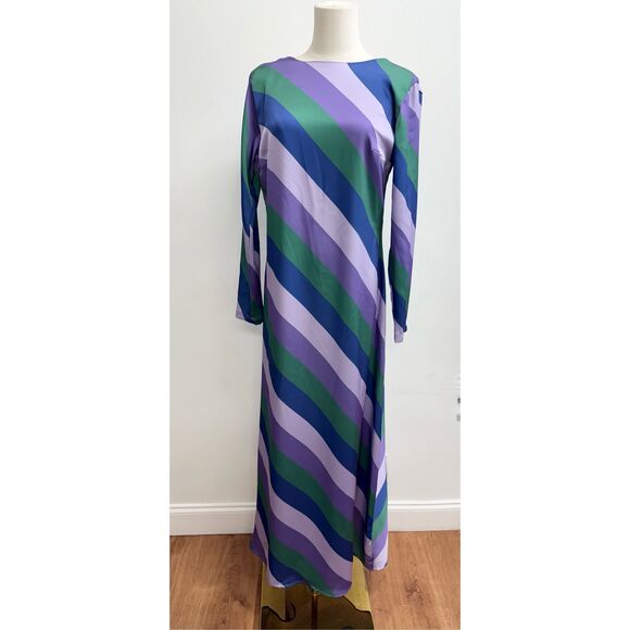 Silka Alessandra Stripe Purple Column Maxi Small NWT - Picture 1 of 4